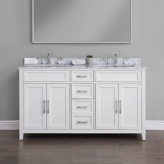 Wrought Studio Horacia 60'' Freestanding Double Bathroom Vanity with